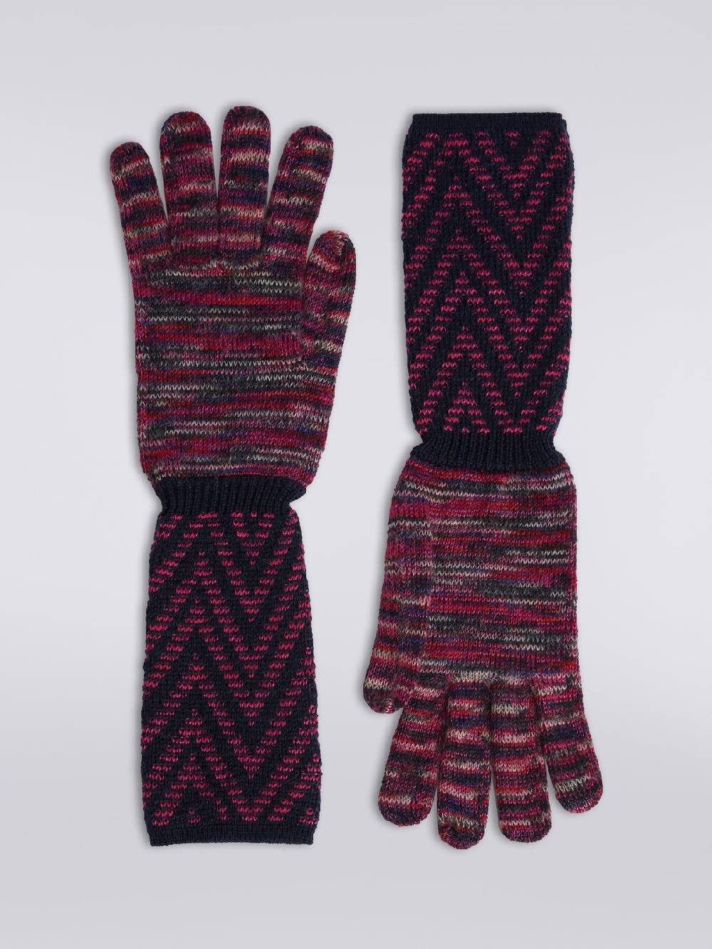 Missoni Guanti in maglia di lana e mohair con multi-lavorazione Shopping Online