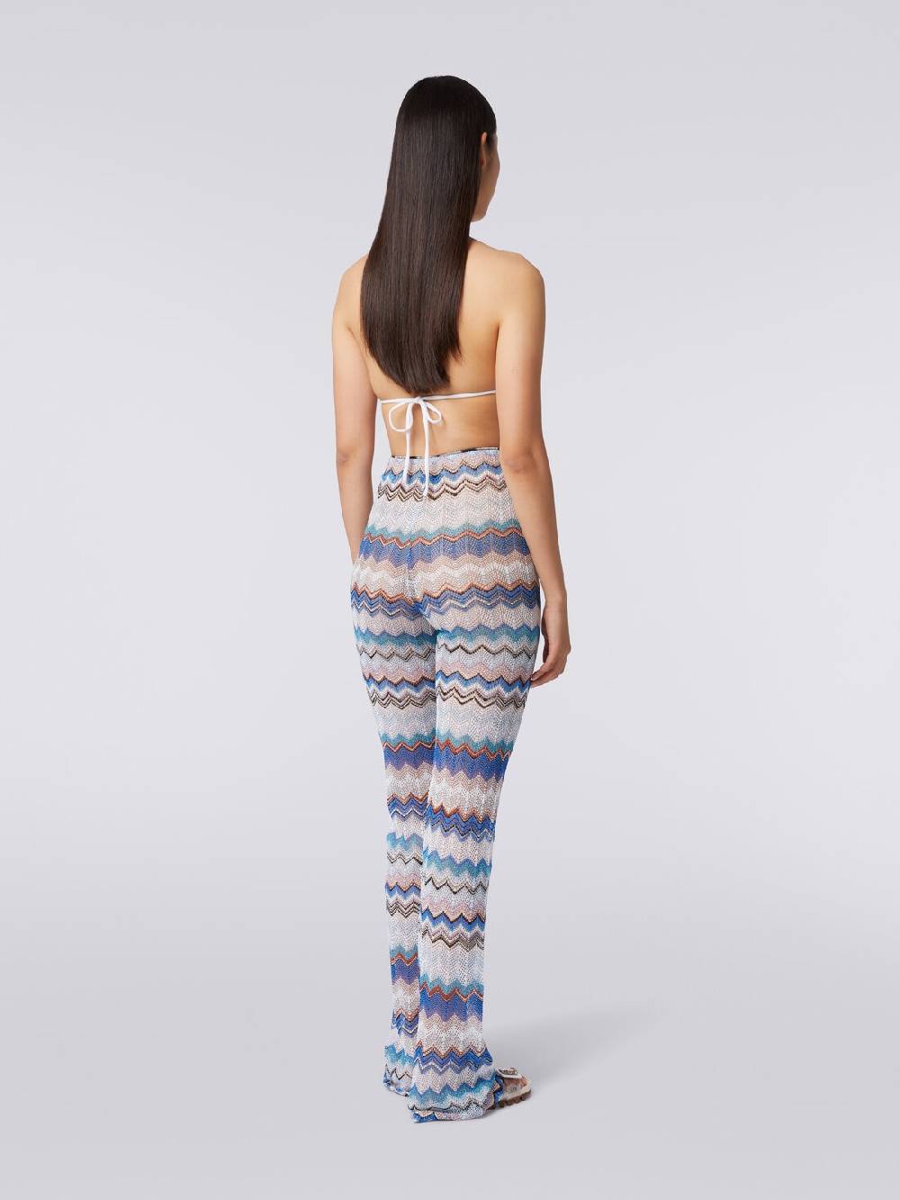 Missoni Pantaloni copricostume in crochet zig zag con lurex Presa