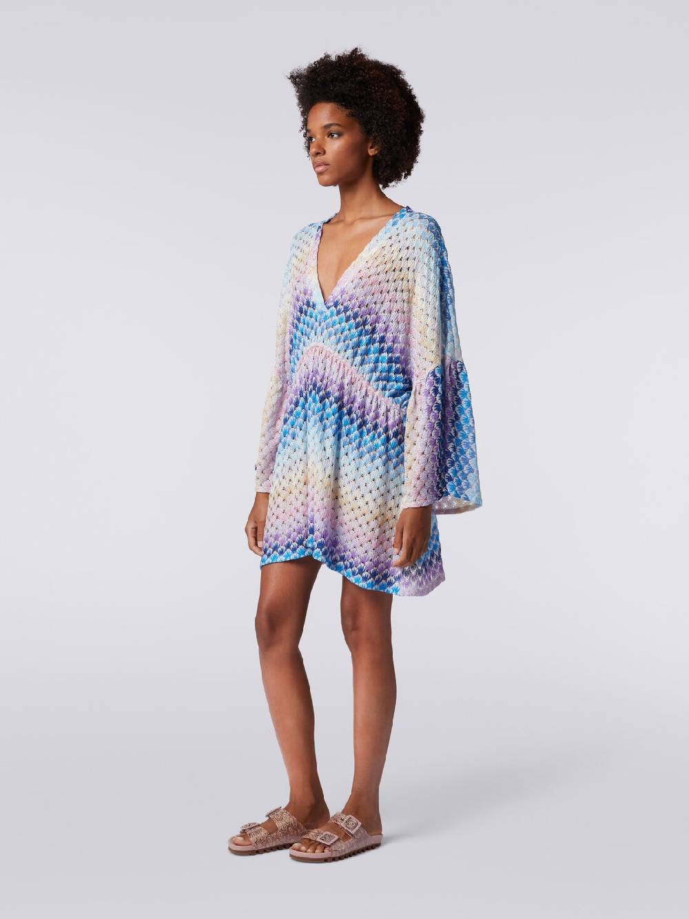 Missoni Caftano copricostume corto effetto pizzo con lurex Online