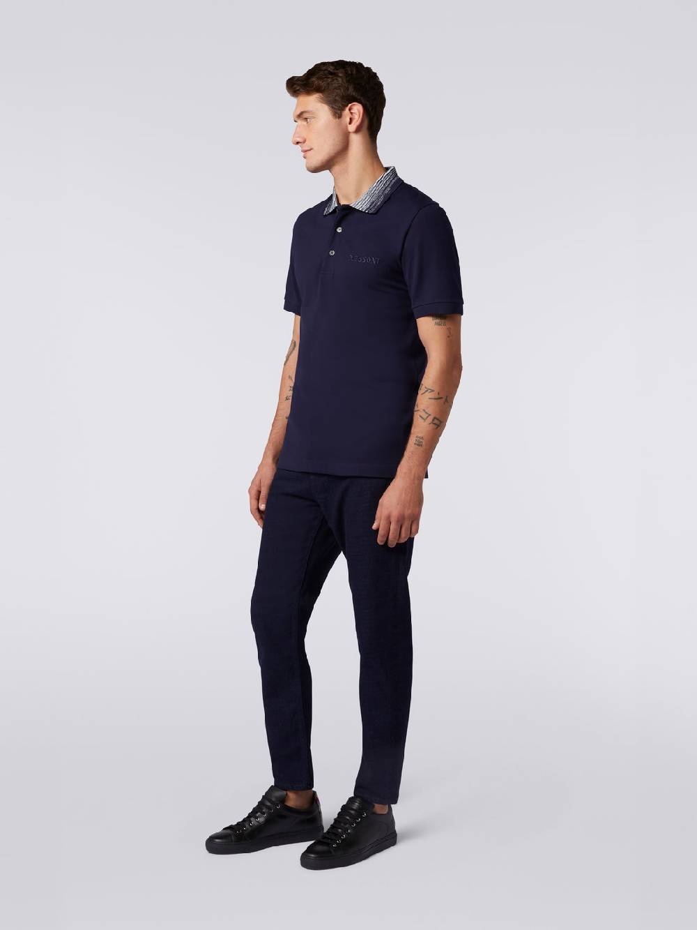 Missoni Polo in cotone con colletto fiammato e scritta logo Outlet