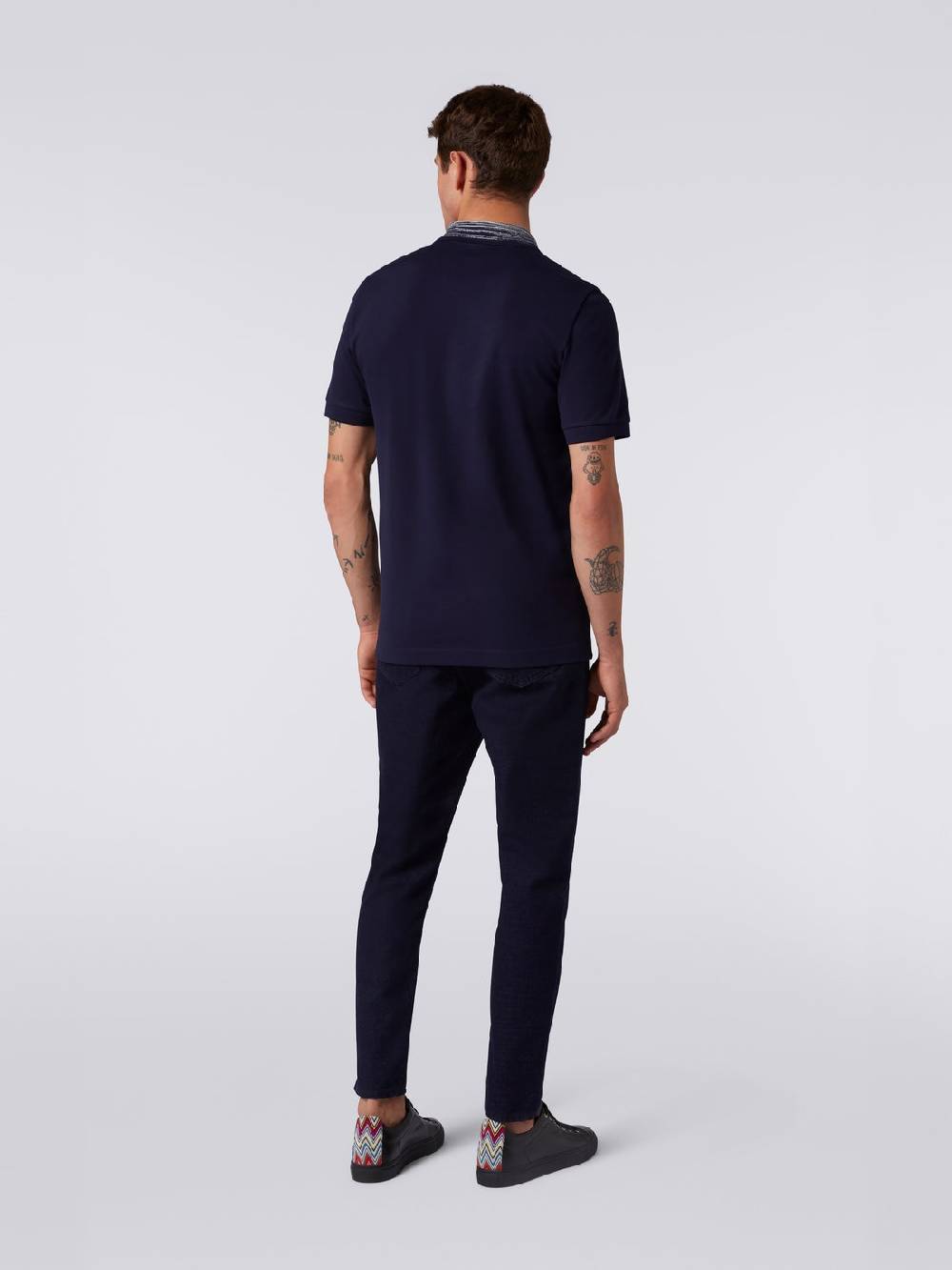 Missoni Polo in cotone con colletto fiammato e scritta logo Outlet