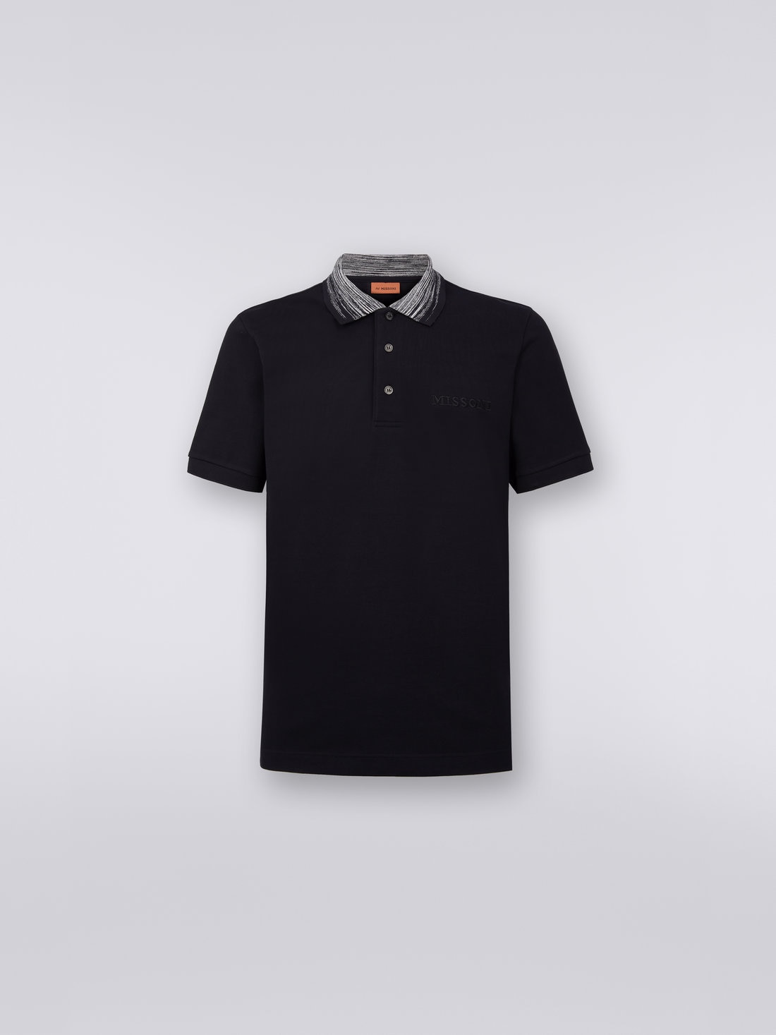 Missoni Polo in cotone con colletto fiammato e scritta logo Saldi
