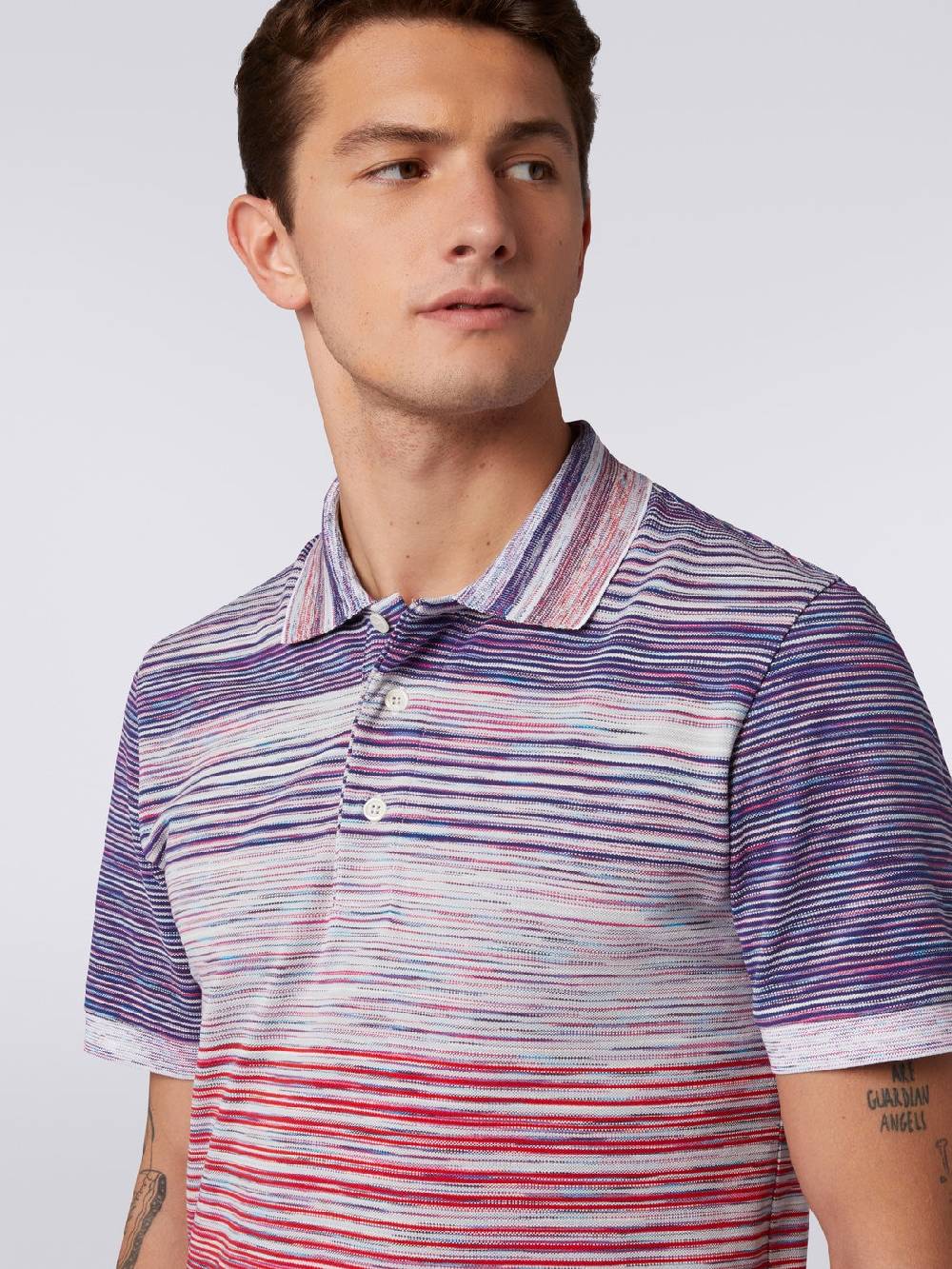 Missoni Polo in piquet di cotone fiammato Smaltimento dello stoccaggio