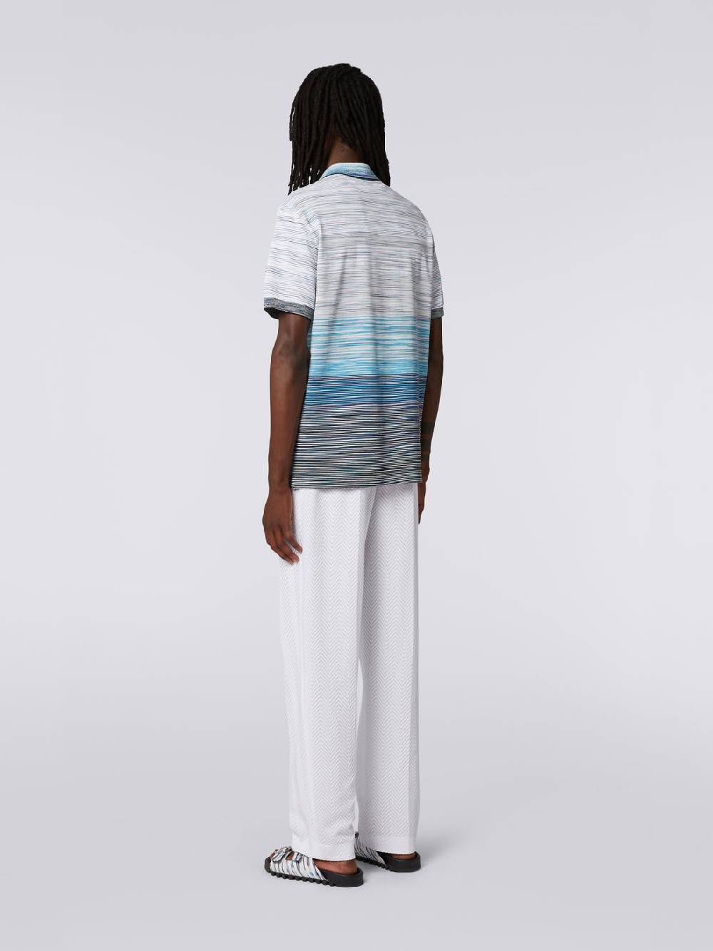 Missoni Polo in piquet di cotone fiammato Vendita Calda