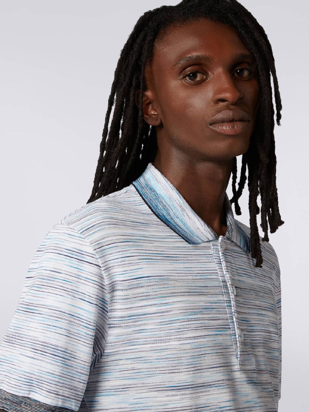 Missoni Polo in piquet di cotone fiammato Vendita Calda