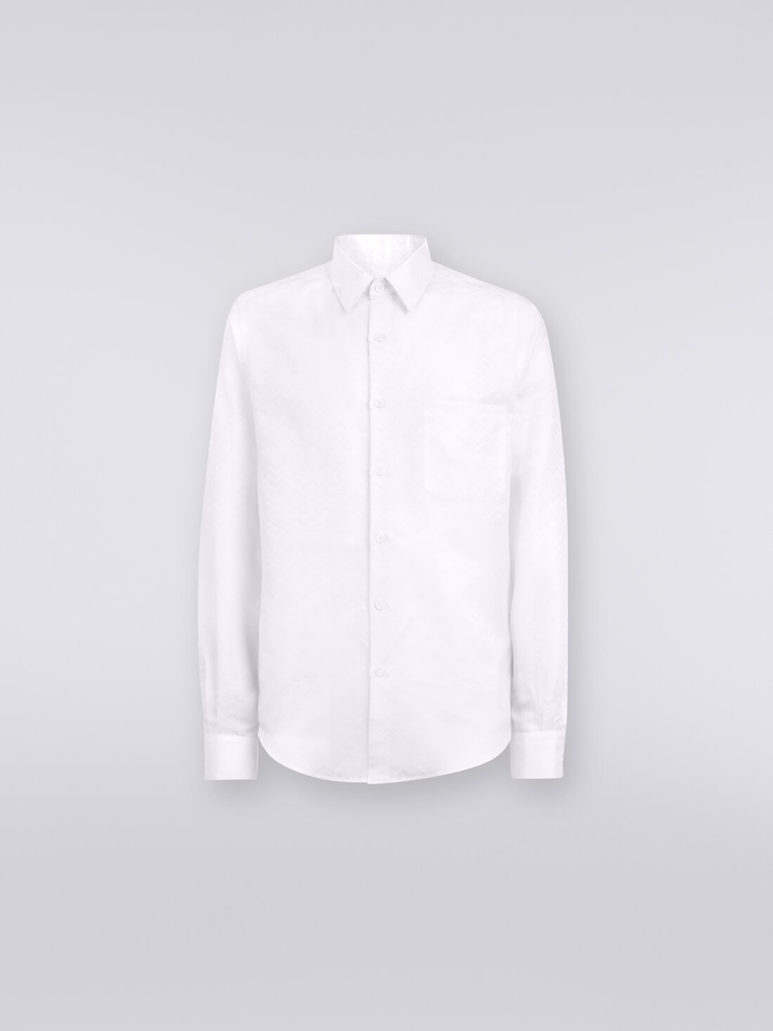 Missoni Camicia a maniche lunghe in misto cotone con motivo zig zag Vendita Economica