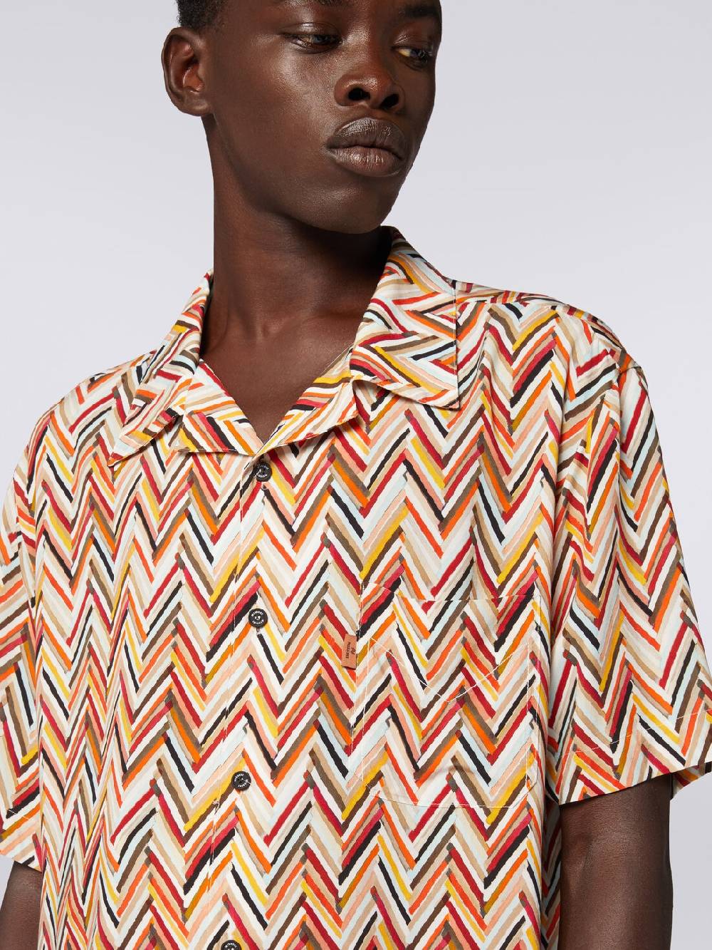 Missoni Camicia a maniche corte in viscosa con stampa zig zag I Più Venduti