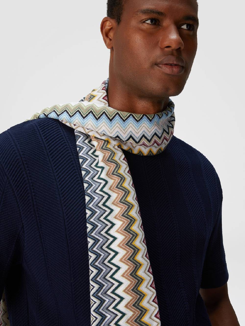Missoni Sciarpa in maglia di cotone chevron Nuova