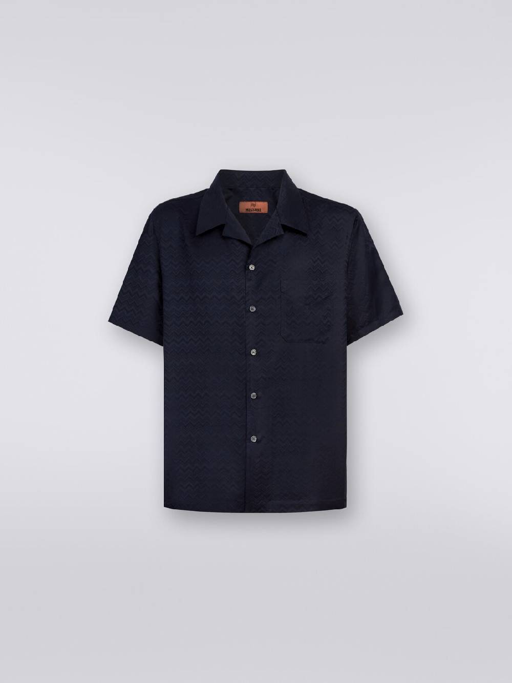 Missoni Camicia a maniche corte modello bowling in misto cotone chevron In Linea