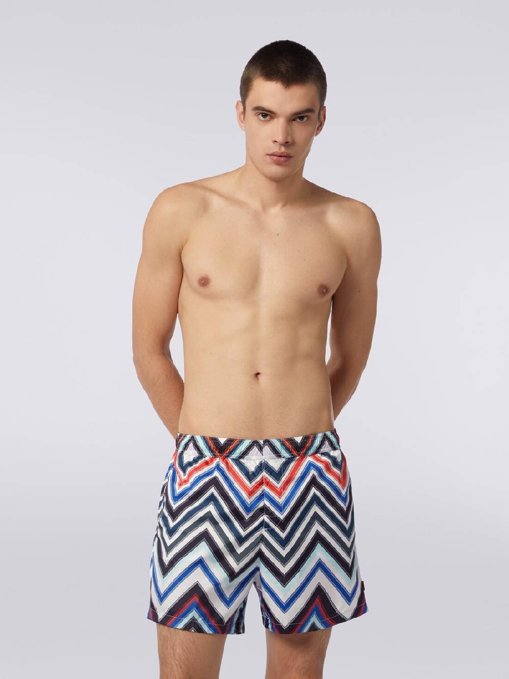 Missoni Boxer mare in nylon con macro-zig zag in gradazione Nuovo