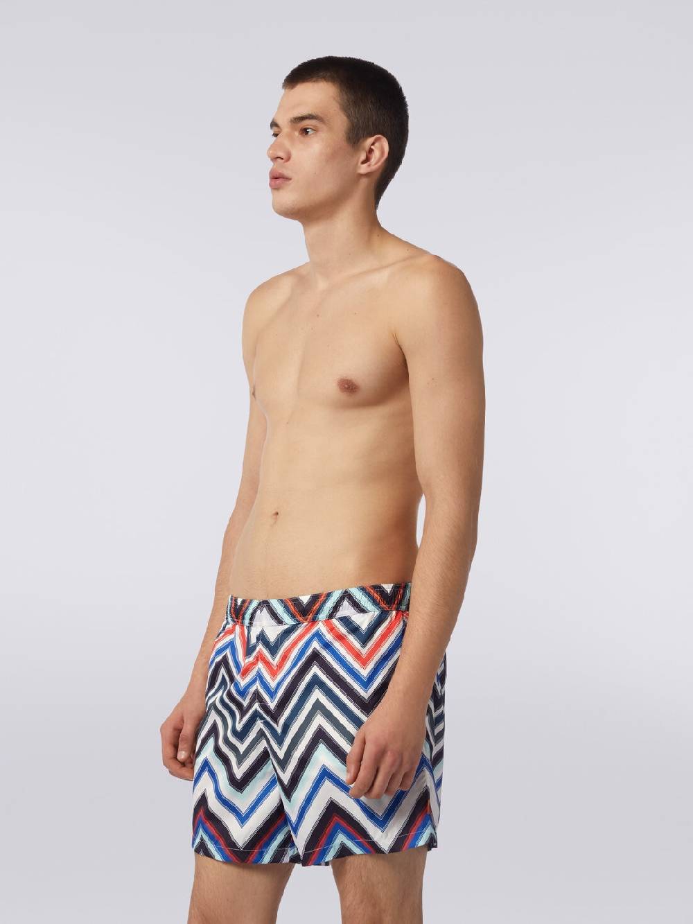 Missoni Boxer mare in nylon con macro-zig zag in gradazione Nuovo