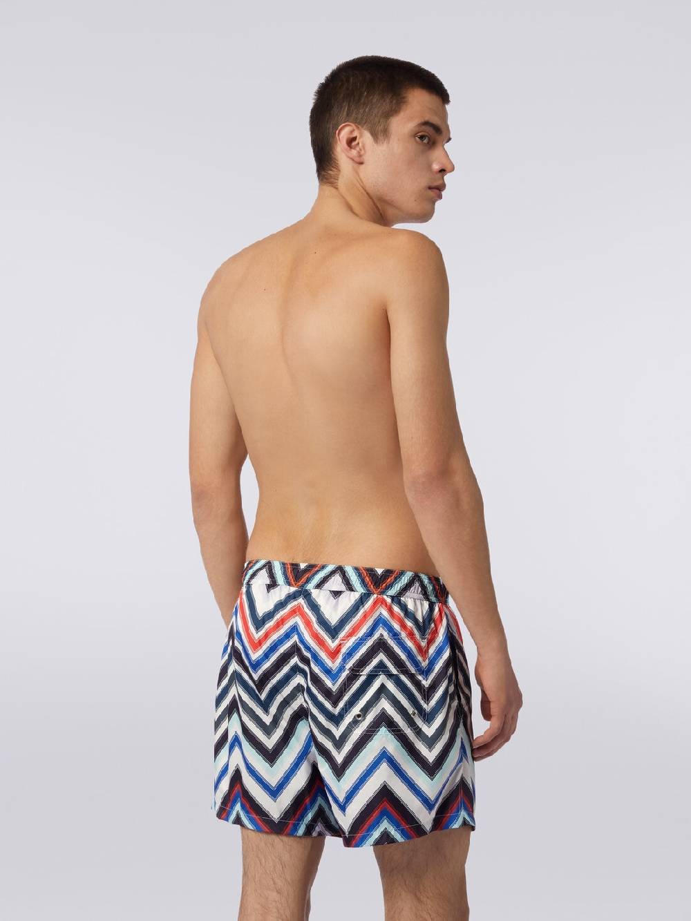 Missoni Boxer mare in nylon con macro-zig zag in gradazione Nuovo