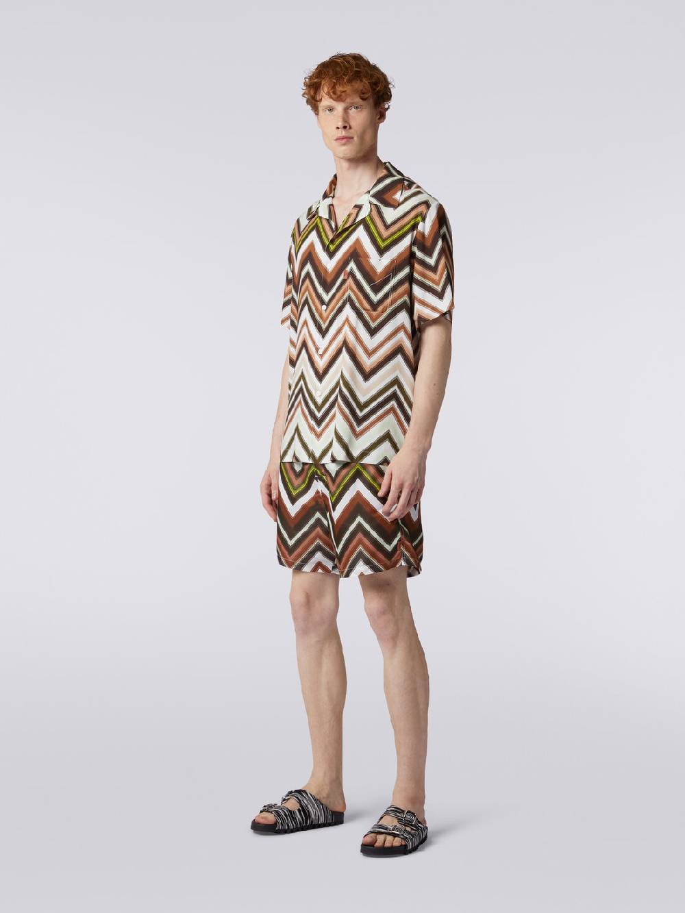 Missoni Camicia a maniche corte in viscosa con stampa chevron Qualità