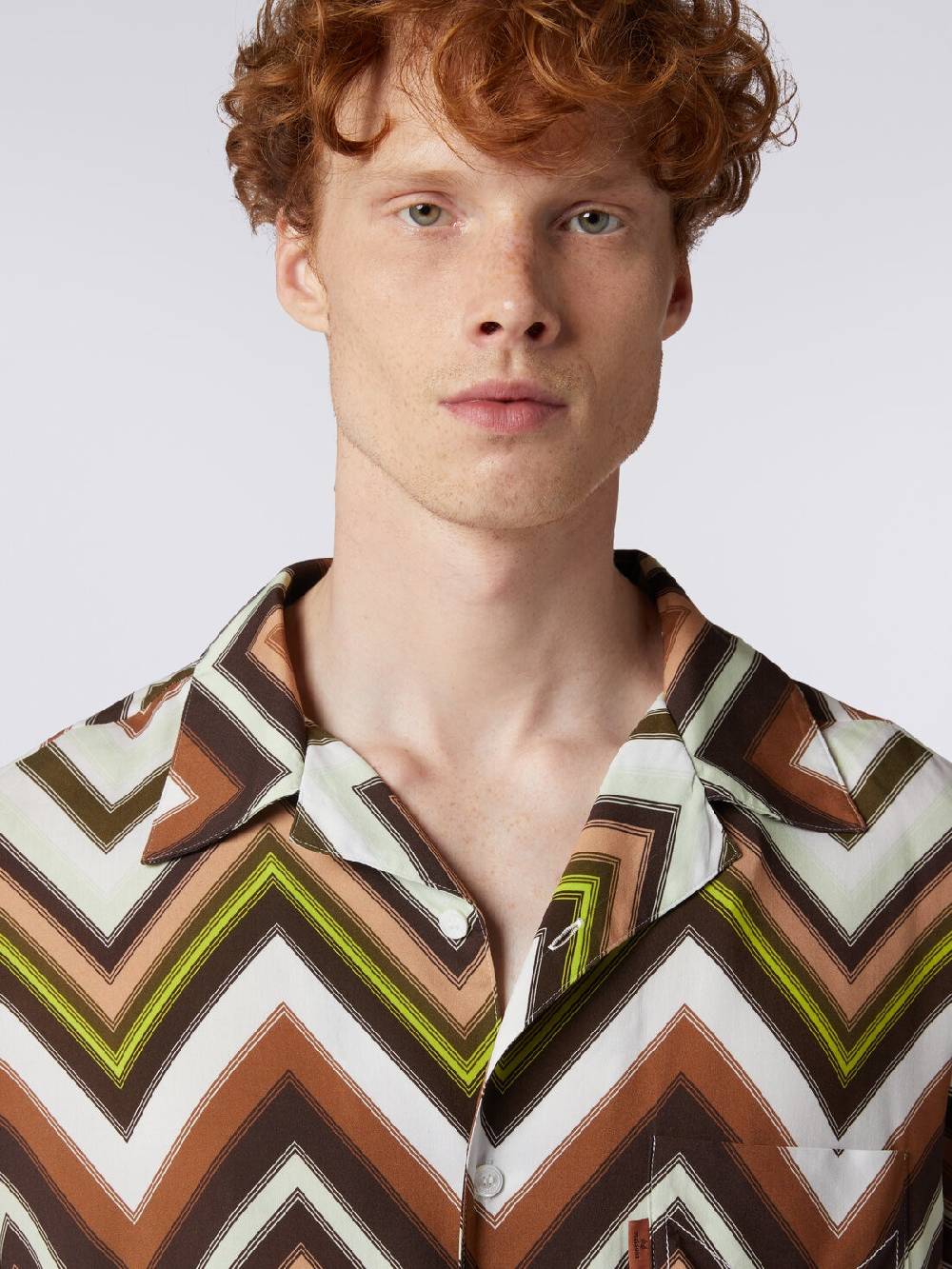 Missoni Camicia a maniche corte in viscosa con stampa chevron Qualità