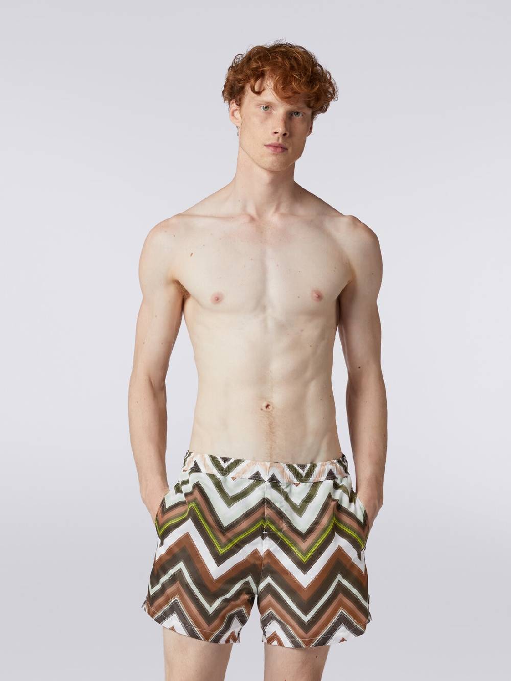 Missoni Boxer mare in nylon con macro-zig zag in gradazione Vendita