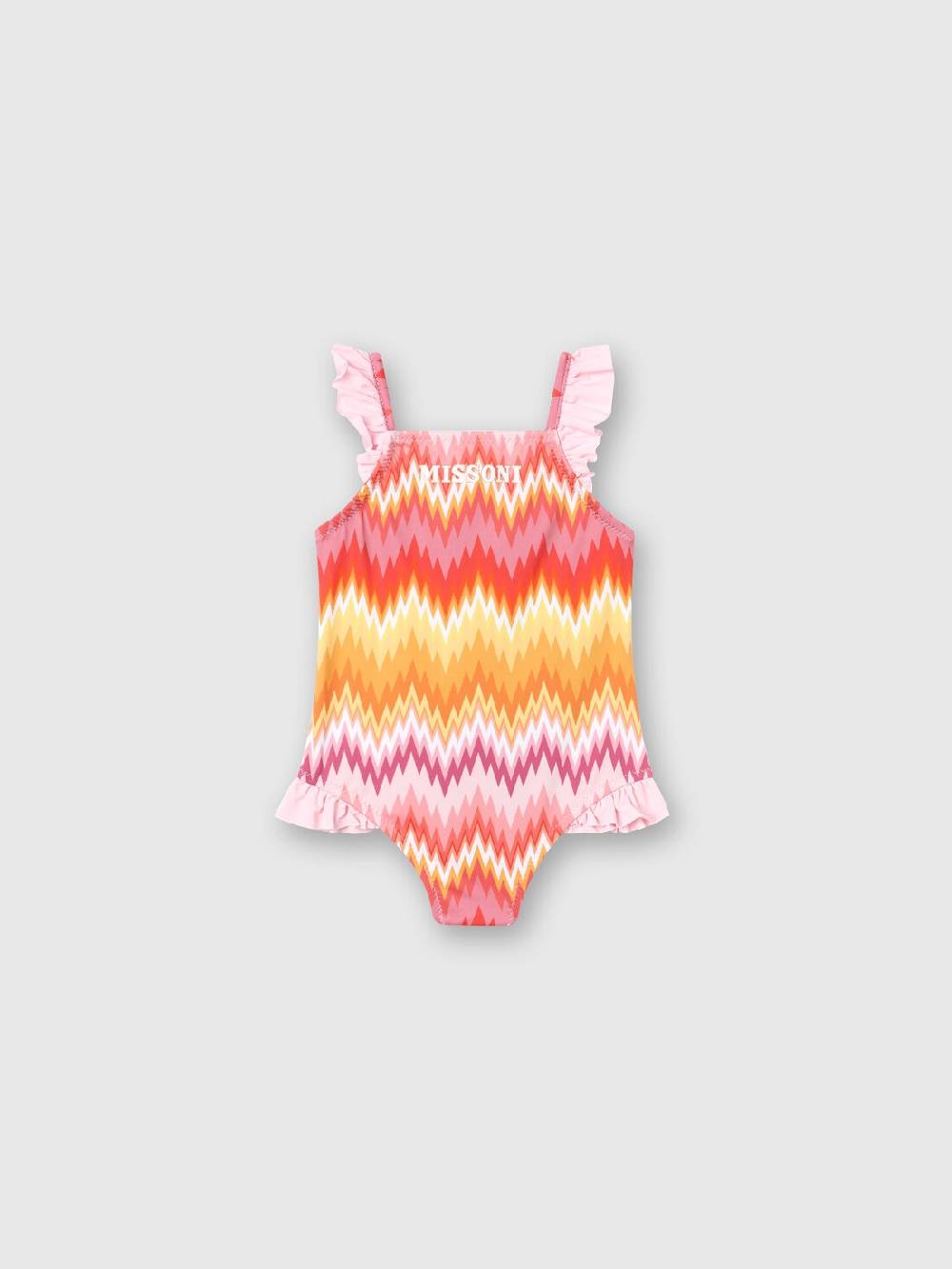 Missoni Costume intero chevron con volant e logo Qualità Garantita