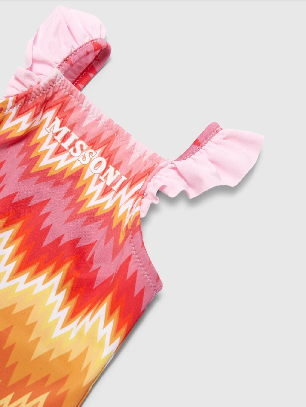 Missoni Costume intero chevron con volant e logo Qualità Garantita