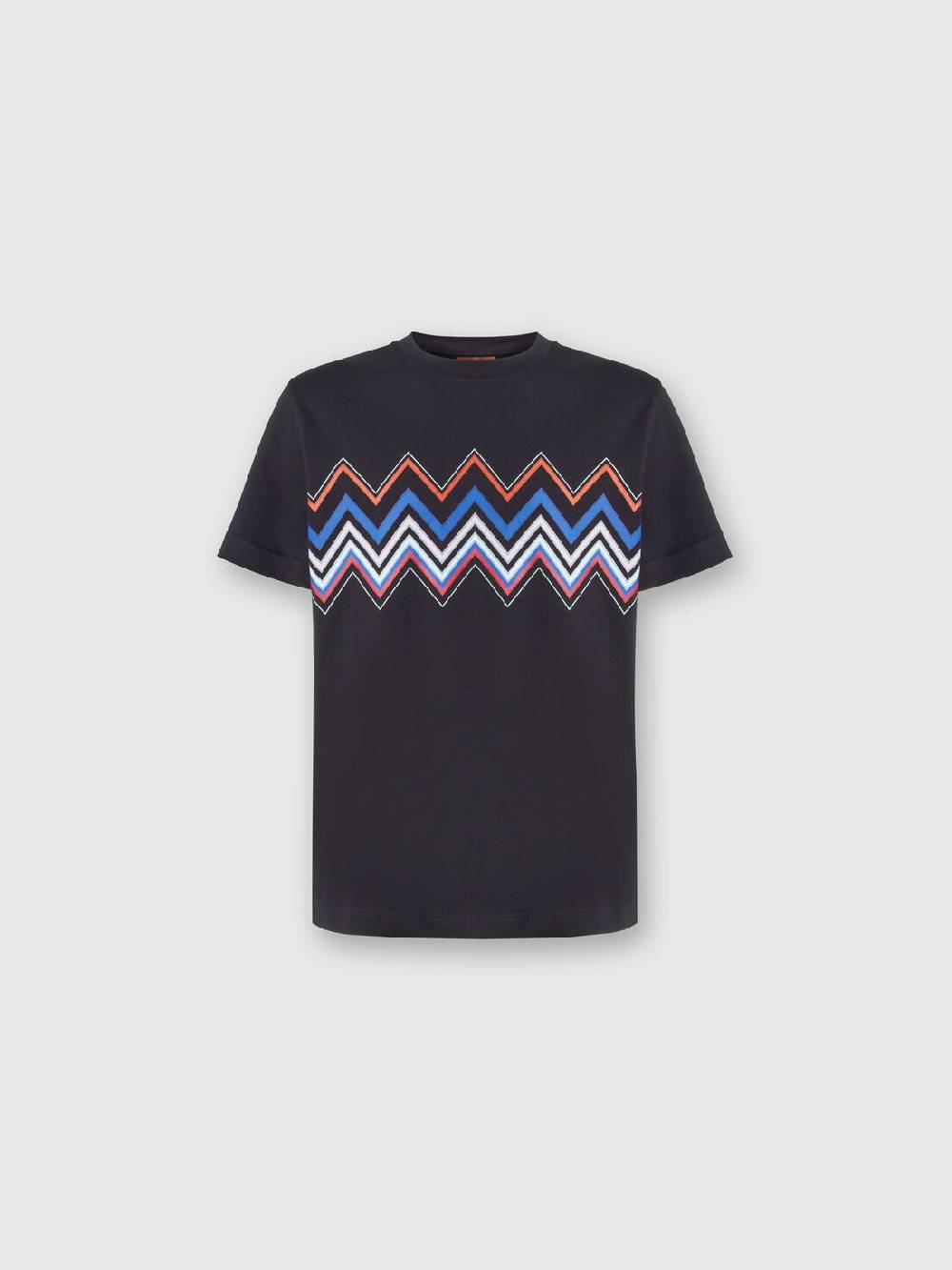 Missoni T-shirt a maniche corte in cotone con stampa zig zag Offerta