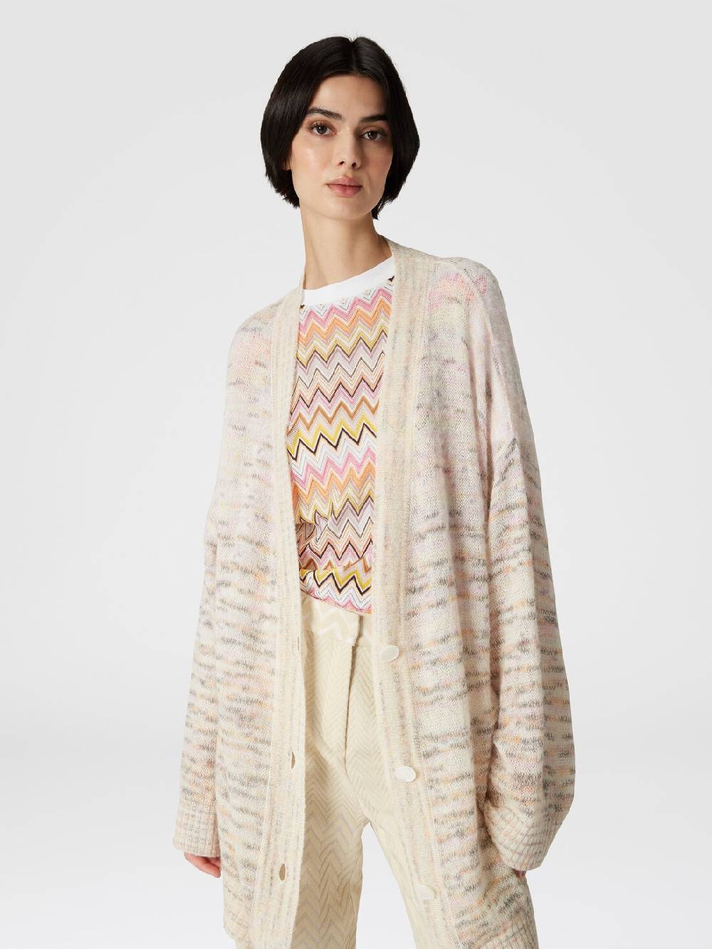 Missoni T-shirt in jersey di cotone con inserti chevron I Più Venduti