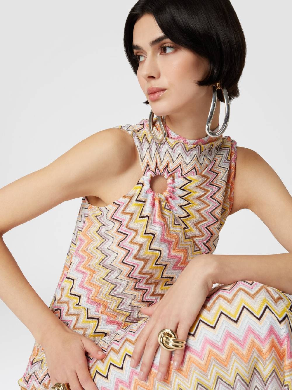 Missoni Abito lungo senza maniche con scollatura arricciata In Saldo
