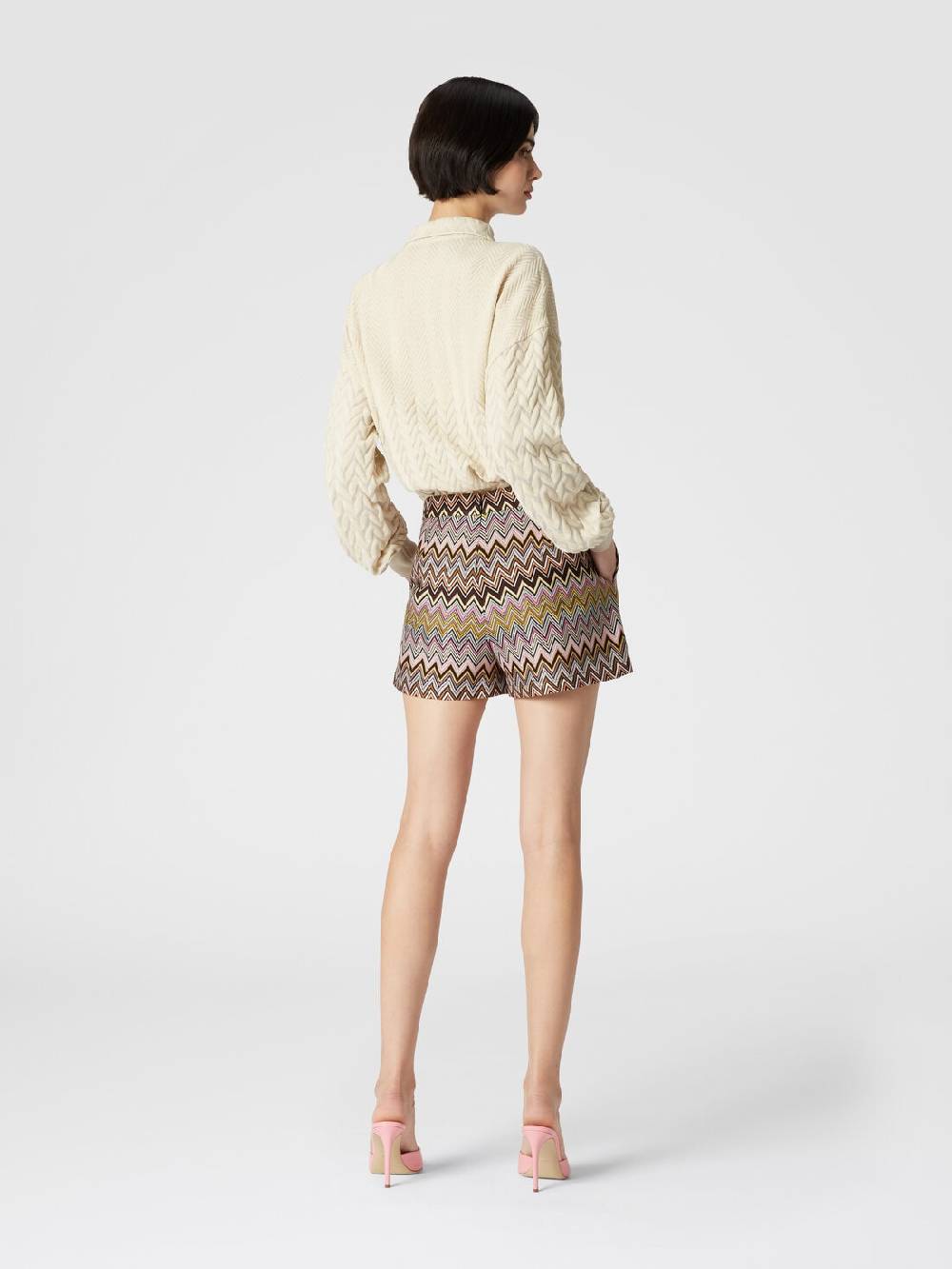 Missoni Polo a maniche lunghe con chevron tono su tono Nuova
