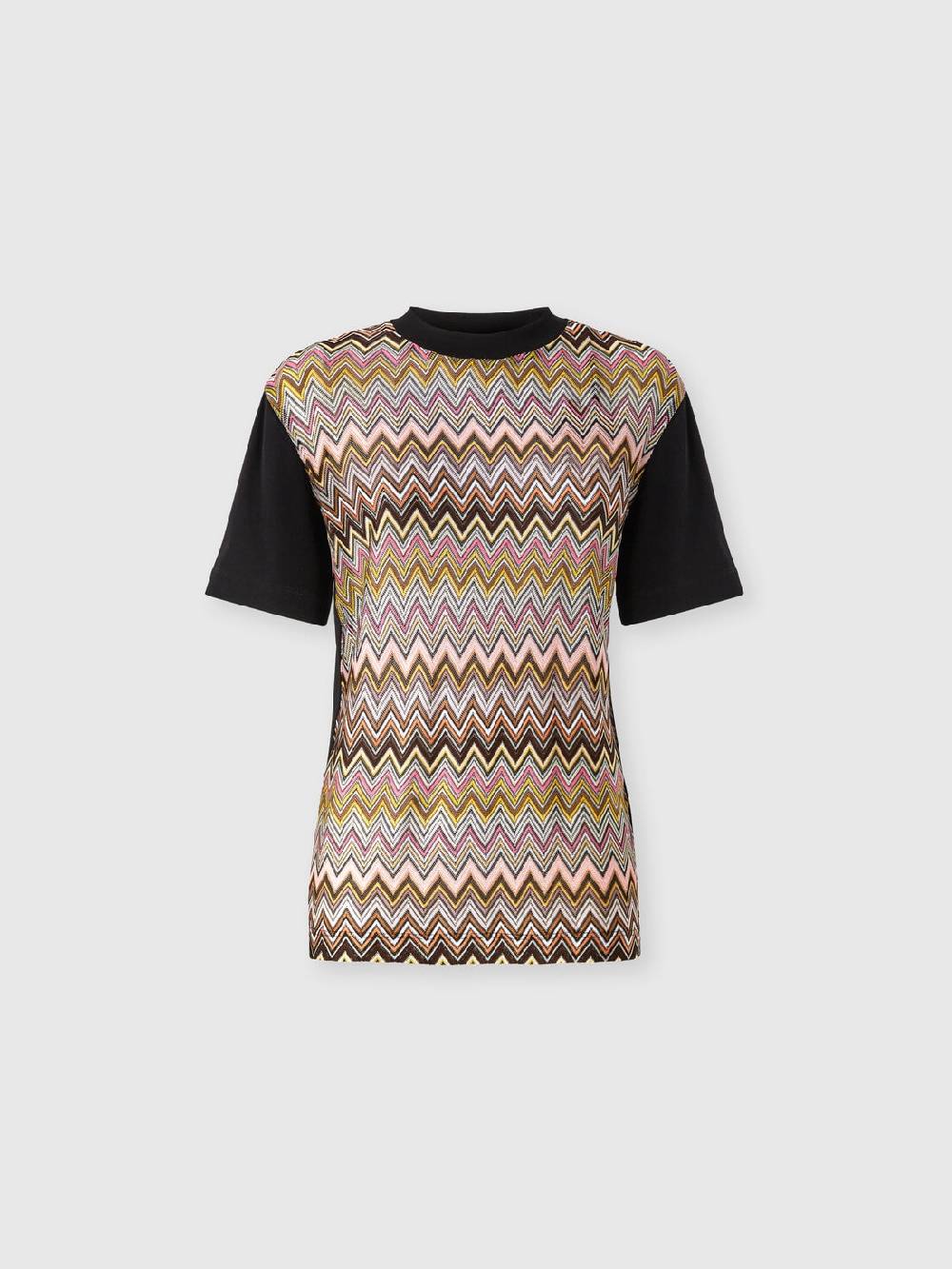 Missoni T-shirt in jersey di cotone con inserti chevron Italy