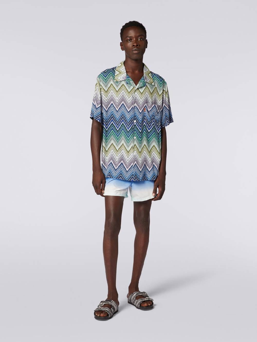 Missoni Camicia a maniche corte in viscosa con stampa macro zig zag Italia