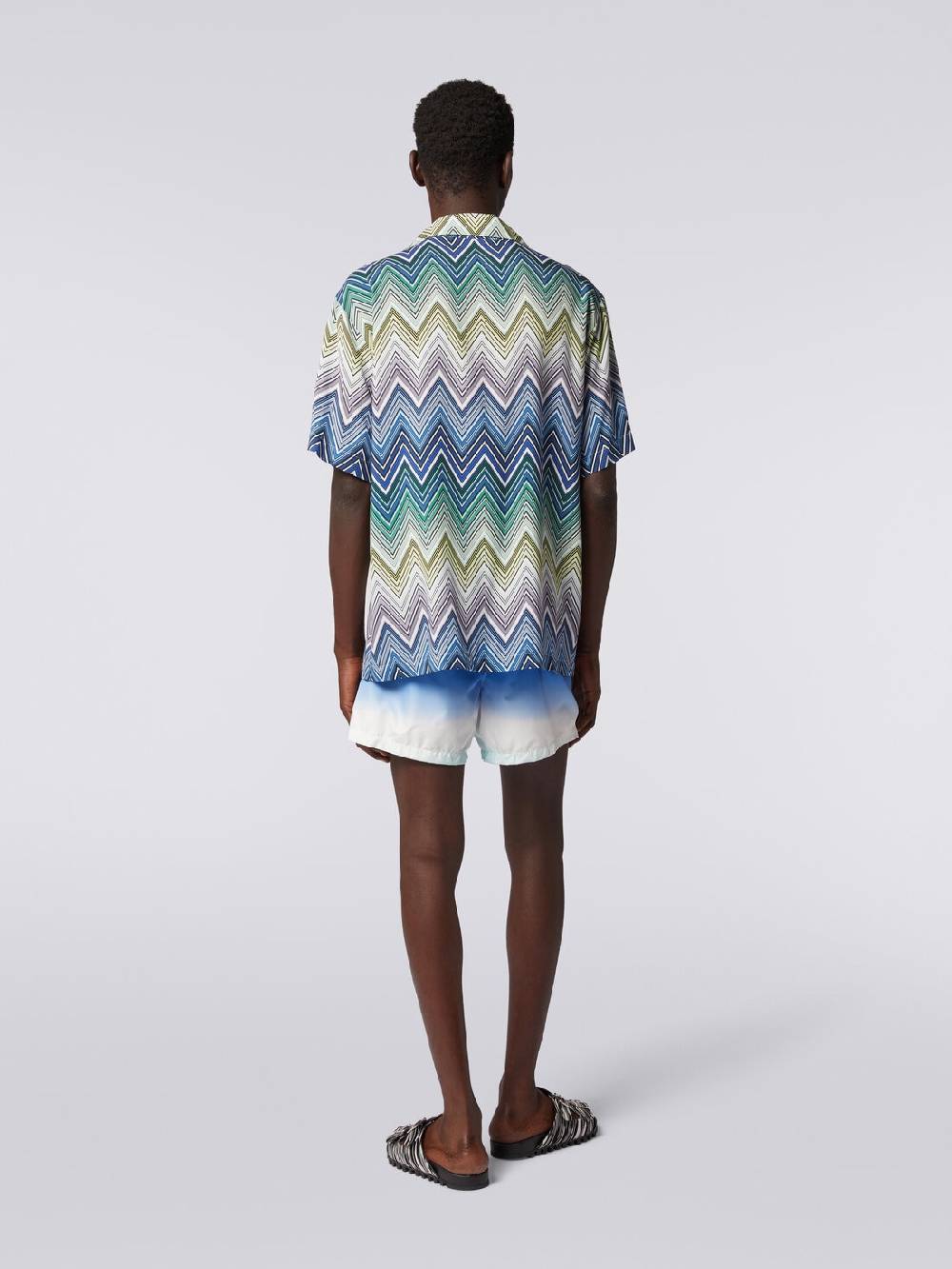 Missoni Camicia a maniche corte in viscosa con stampa macro zig zag Italia