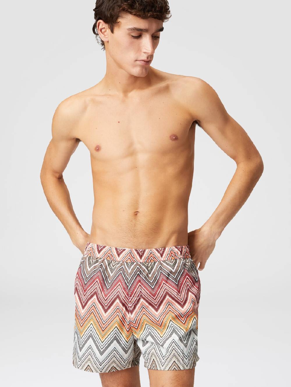 Missoni Boxer mare con stampa macro zig zag In Linea