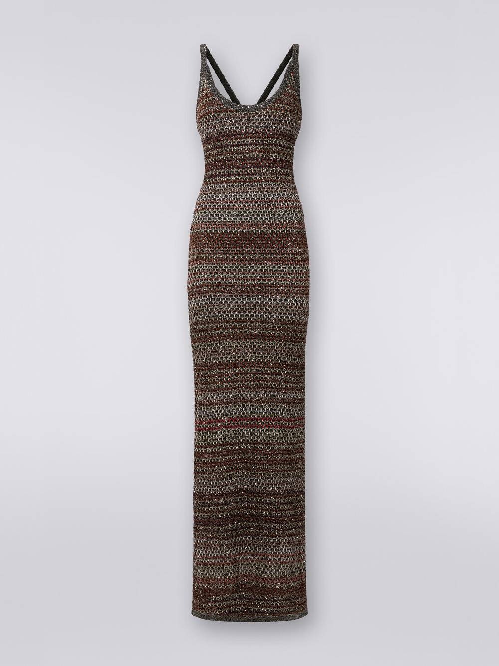 Missoni Abito lungo in maglia zig zag con trama effetto uncinetto Vendita
