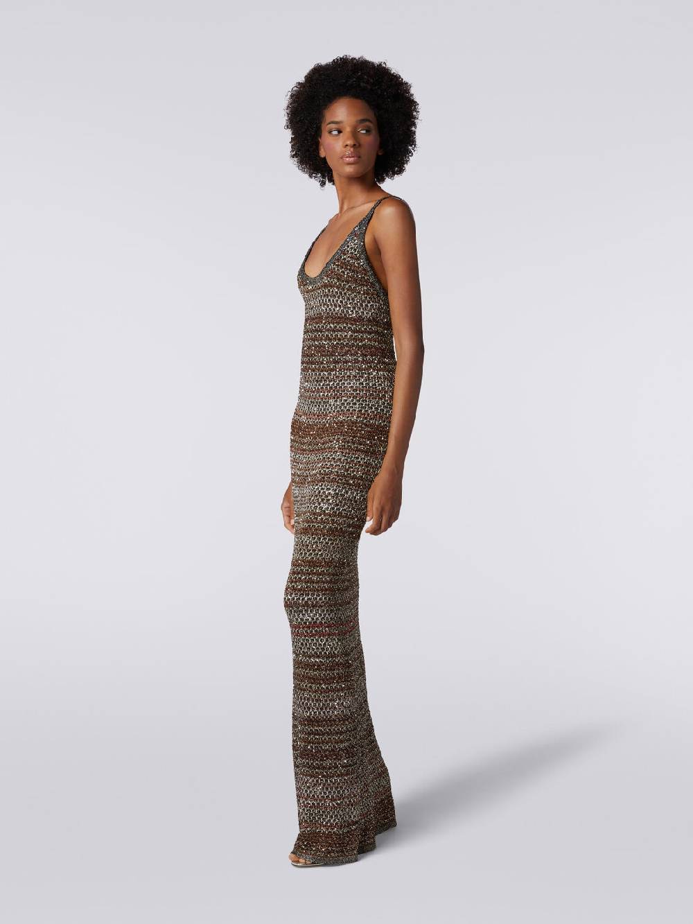 Missoni Abito lungo in maglia zig zag con trama effetto uncinetto Vendita