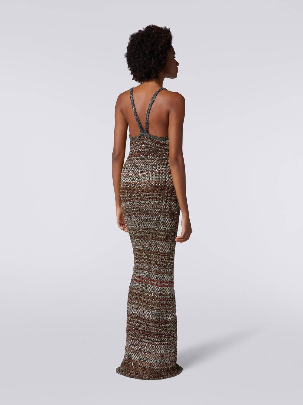 Missoni Abito lungo in maglia zig zag con trama effetto uncinetto Vendita