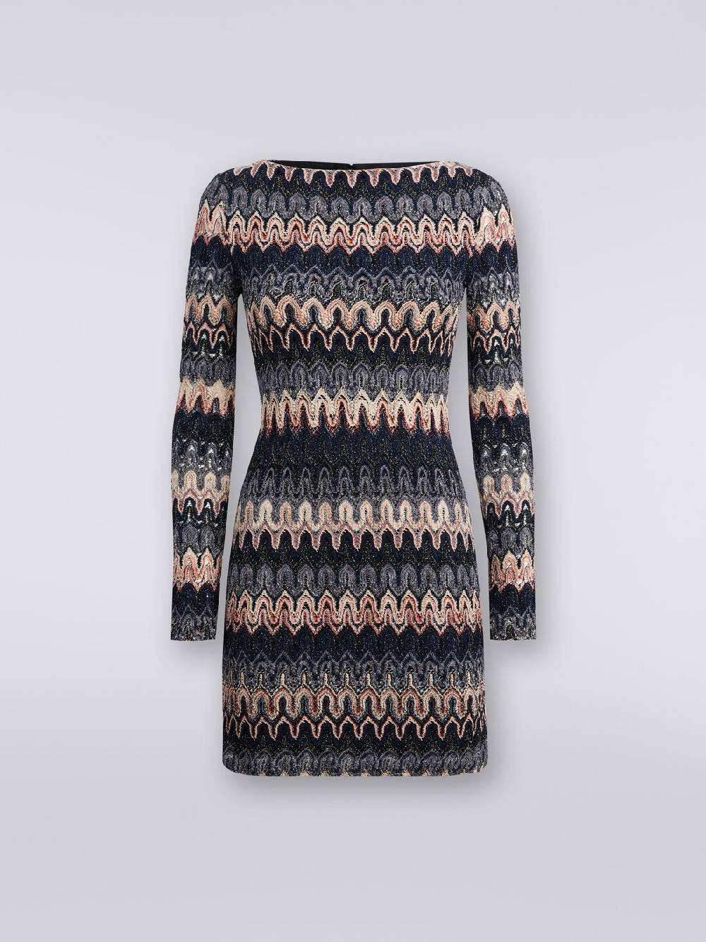 Missoni Mini-abito a maniche lunghe in misto viscosa motivo a onde Fino Al -60%