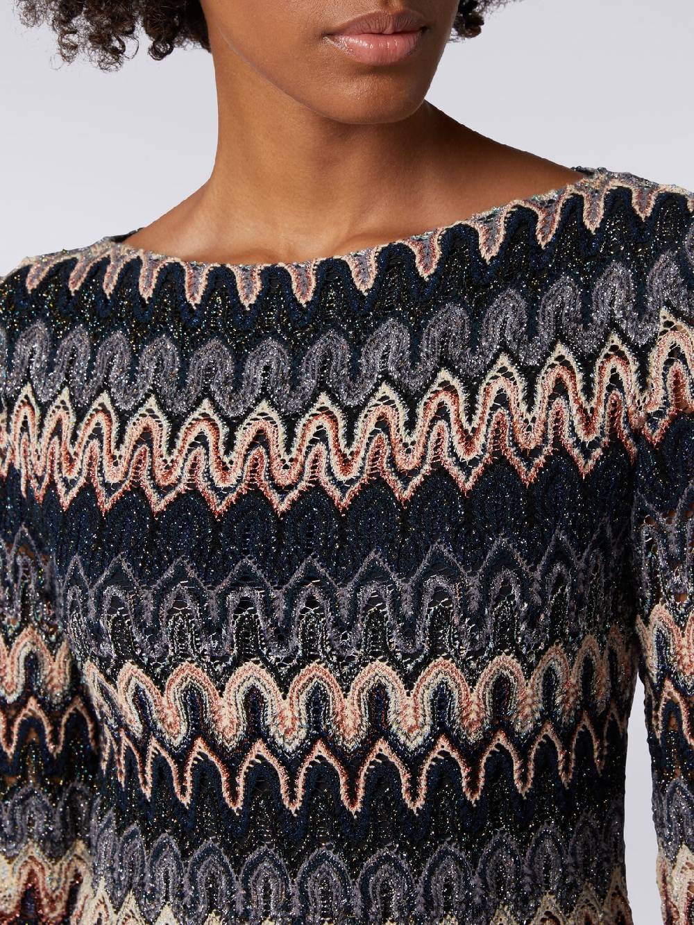 Missoni Mini-abito a maniche lunghe in misto viscosa motivo a onde Fino Al -60%