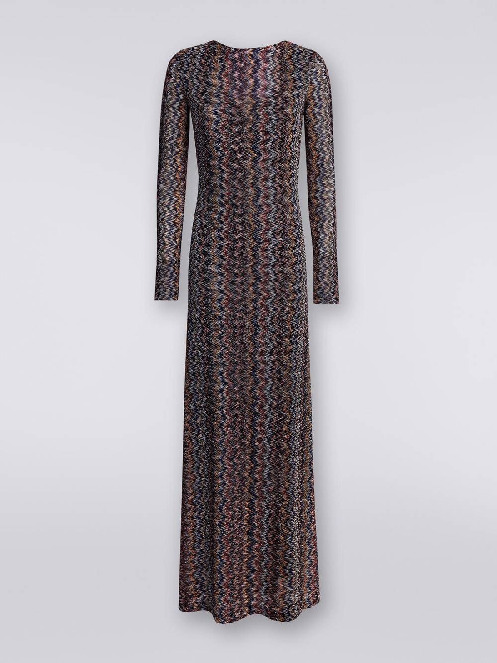 Missoni Abito lungo con scollatura a V posteriore in viscosa chevron con lurex Shopping Online
