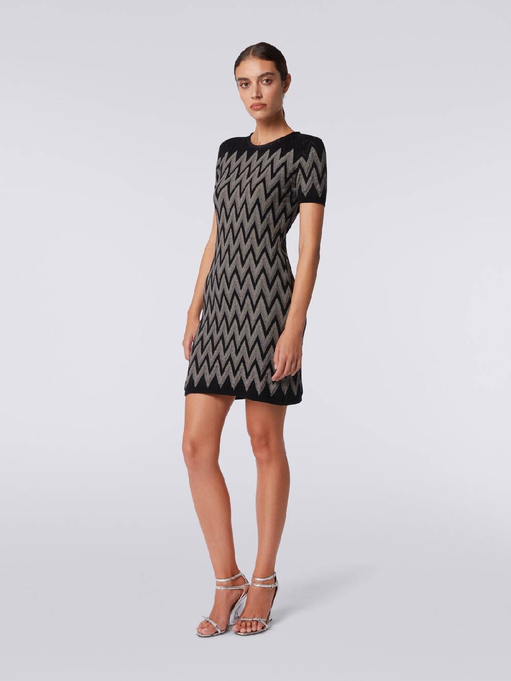 Missoni Abito girocollo in cotone chevron con lurex Acquista Ora