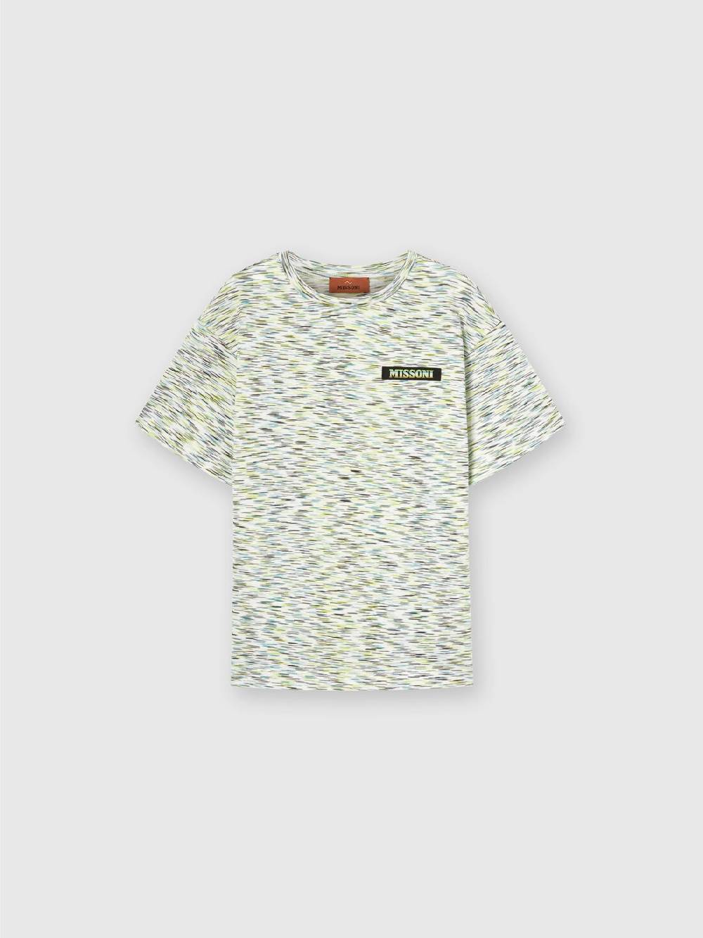 Missoni T-shirt in cotone fiammato con scritta logo Vendita Economica