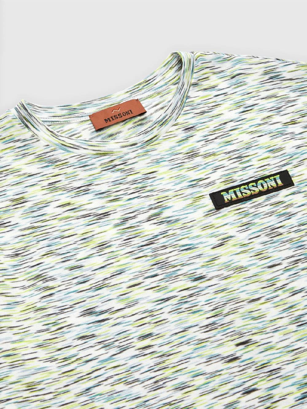Missoni T-shirt in cotone fiammato con scritta logo Vendita Economica
