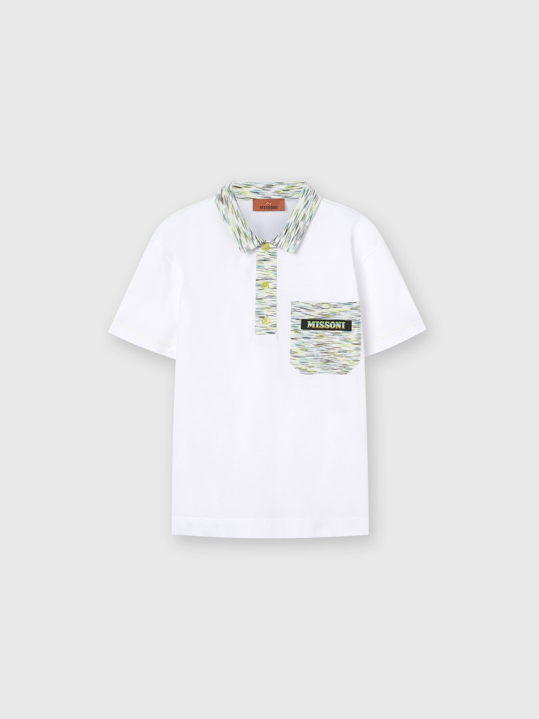 Missoni Polo a maniche corte in cotone con inserti fiammati Saldi Di Fabbrica
