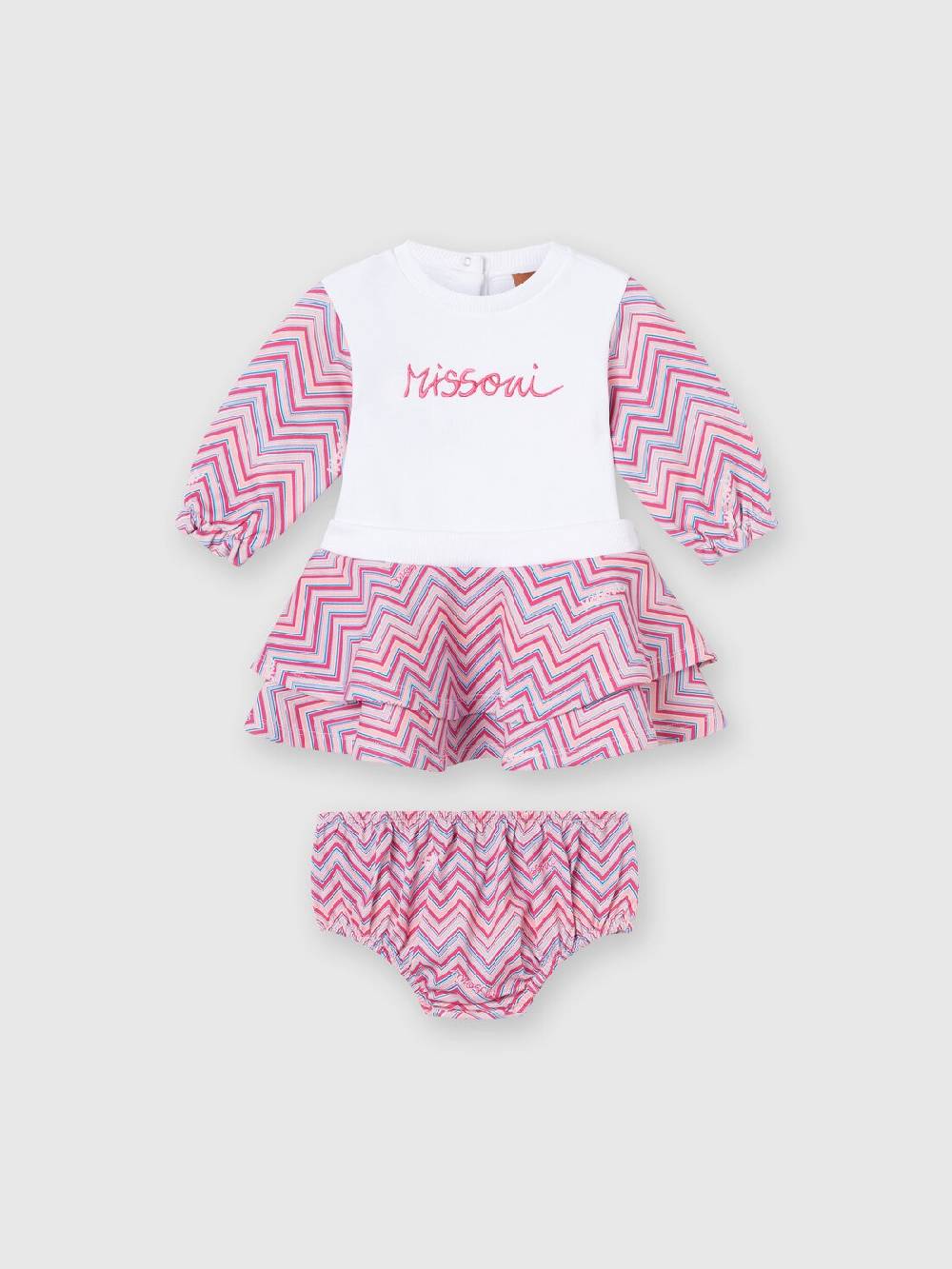 Missoni Abito in jersey di cotone con inserti zig zag Negozio