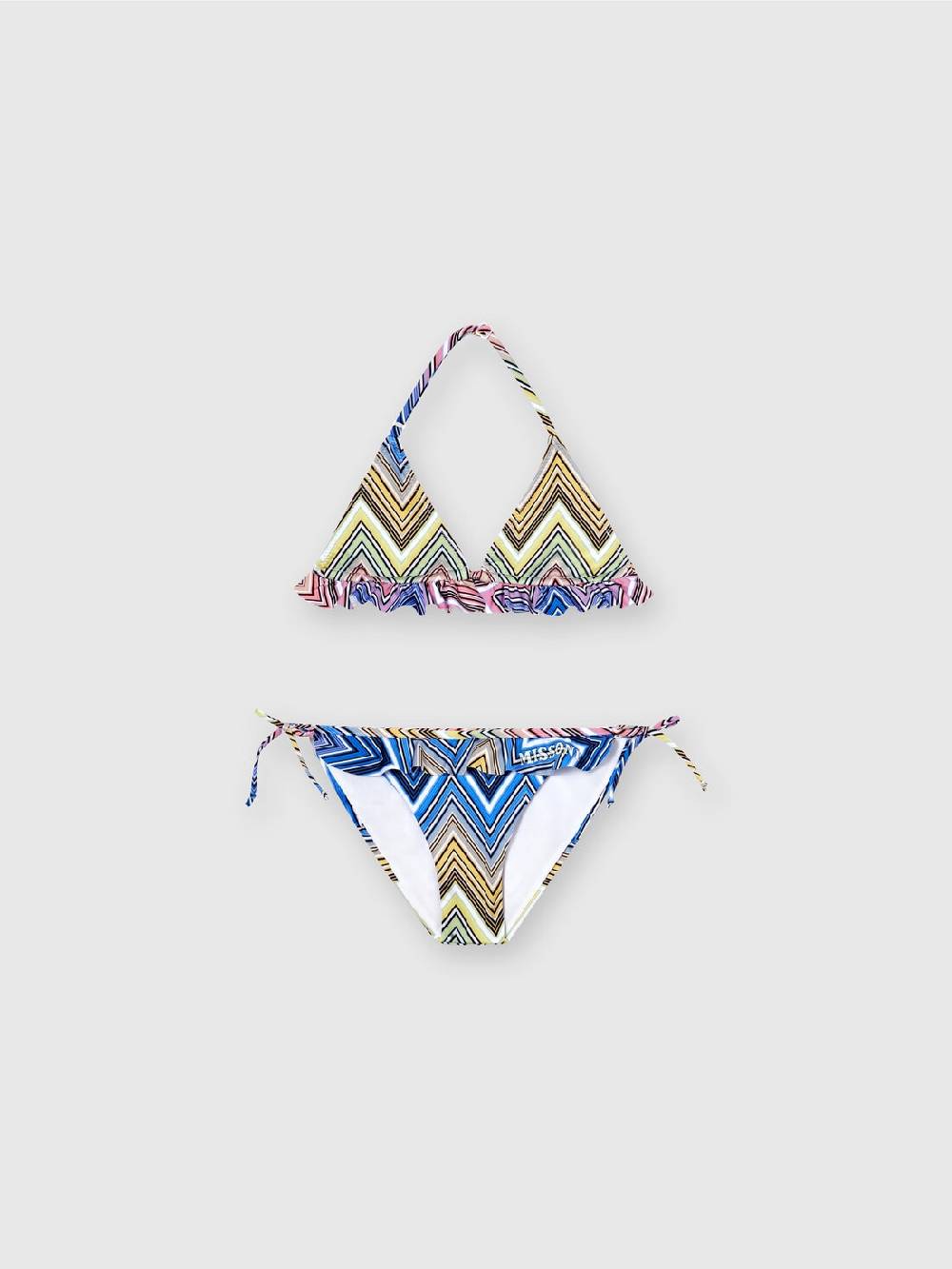 Missoni Bikini chevron con volant e scritta logo In Saldo