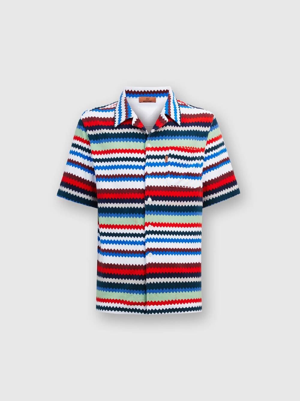 Missoni Camicia a maniche corte modello bowling in spugna zig zag Italia