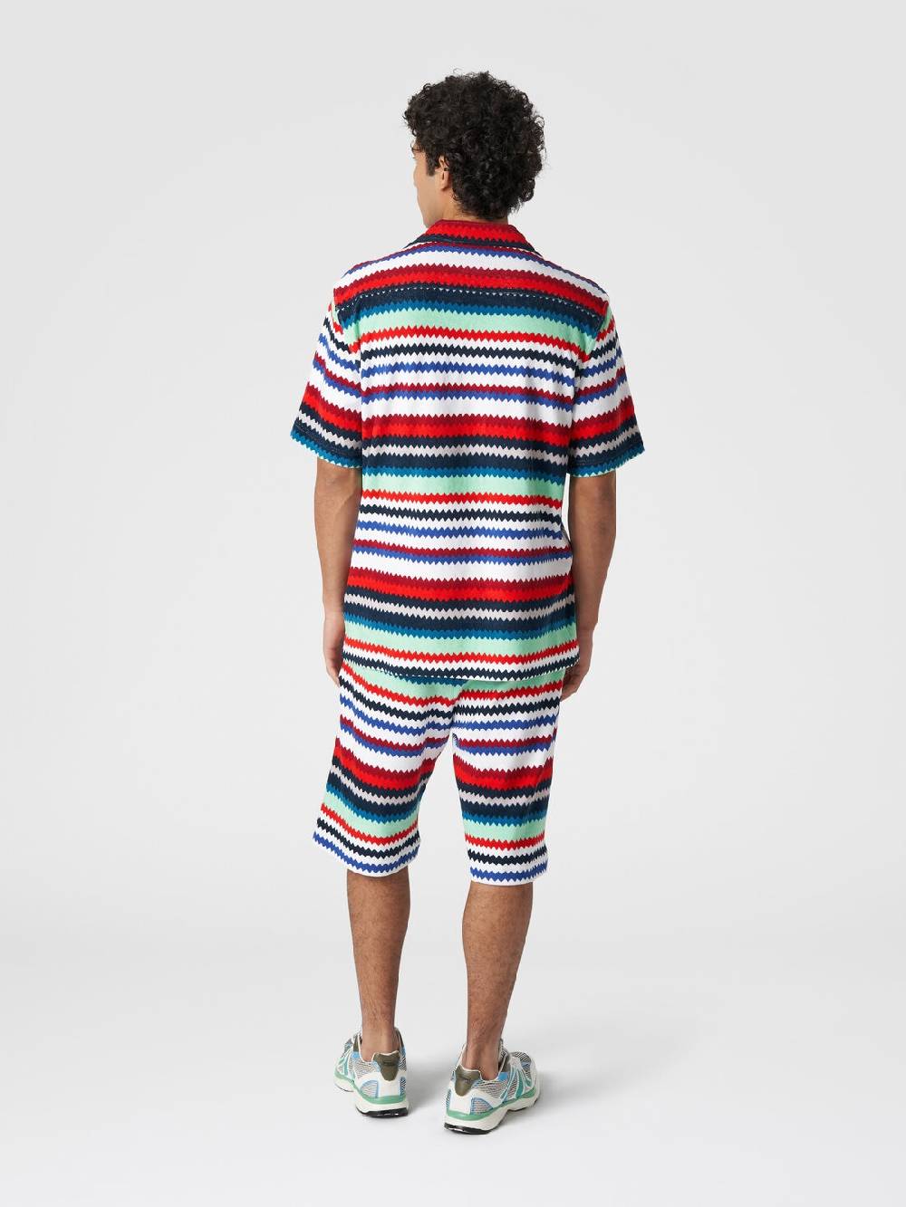 Missoni Camicia a maniche corte modello bowling in spugna zig zag Italia