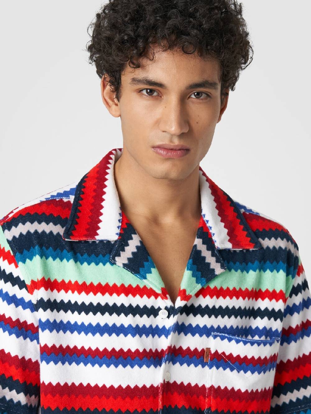 Missoni Camicia a maniche corte modello bowling in spugna zig zag Italia