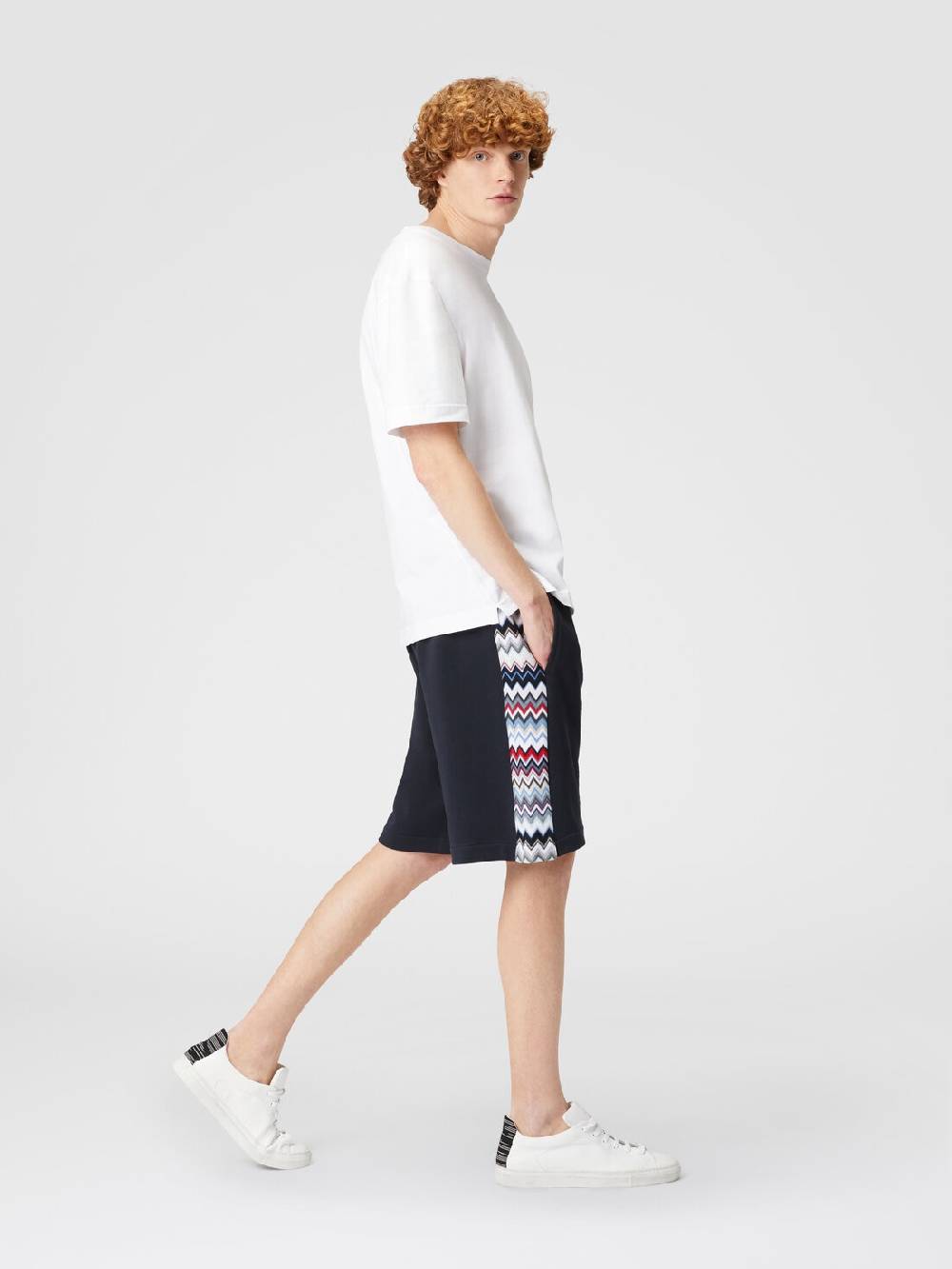 Missoni Shorts in cotone con inserti chevron In Linea