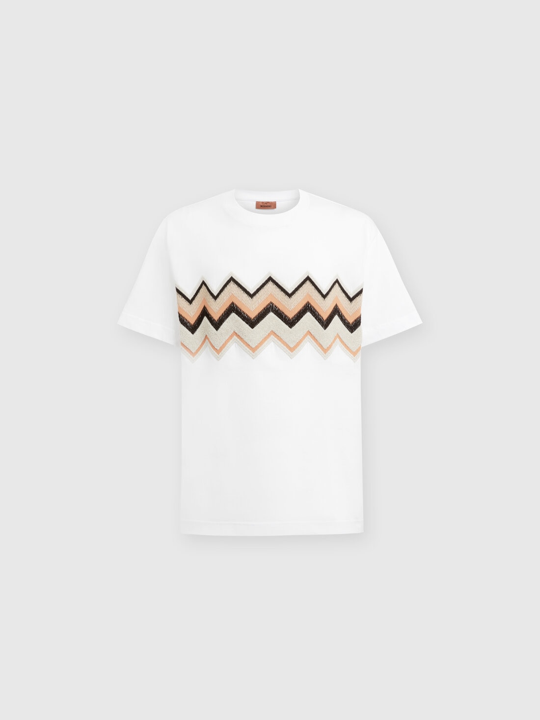 Missoni T-shirt in jersey di cotone con ricamo zig zag Nuovo