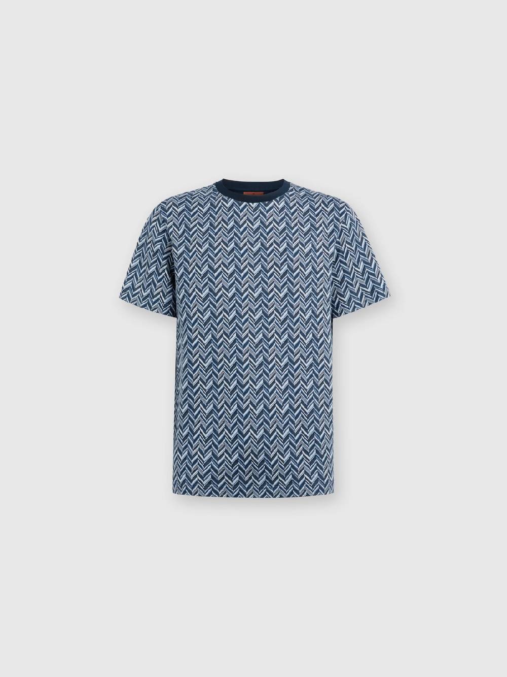 Missoni T-shirt in jersey di cotone jacquard zig zag Vendita