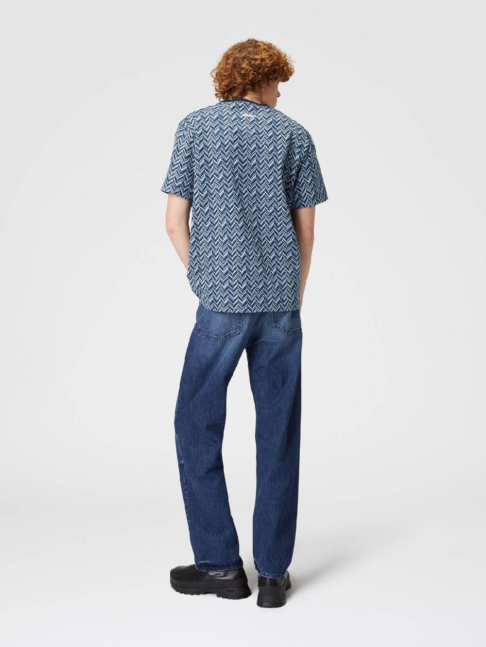 Missoni T-shirt in jersey di cotone jacquard zig zag Vendita