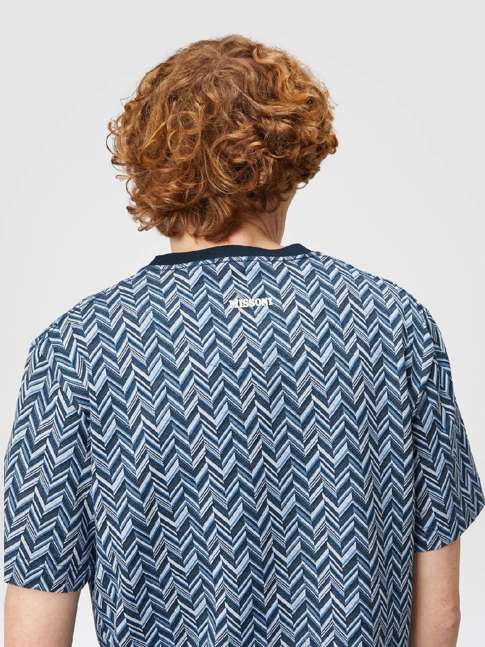 Missoni T-shirt in jersey di cotone jacquard zig zag Vendita