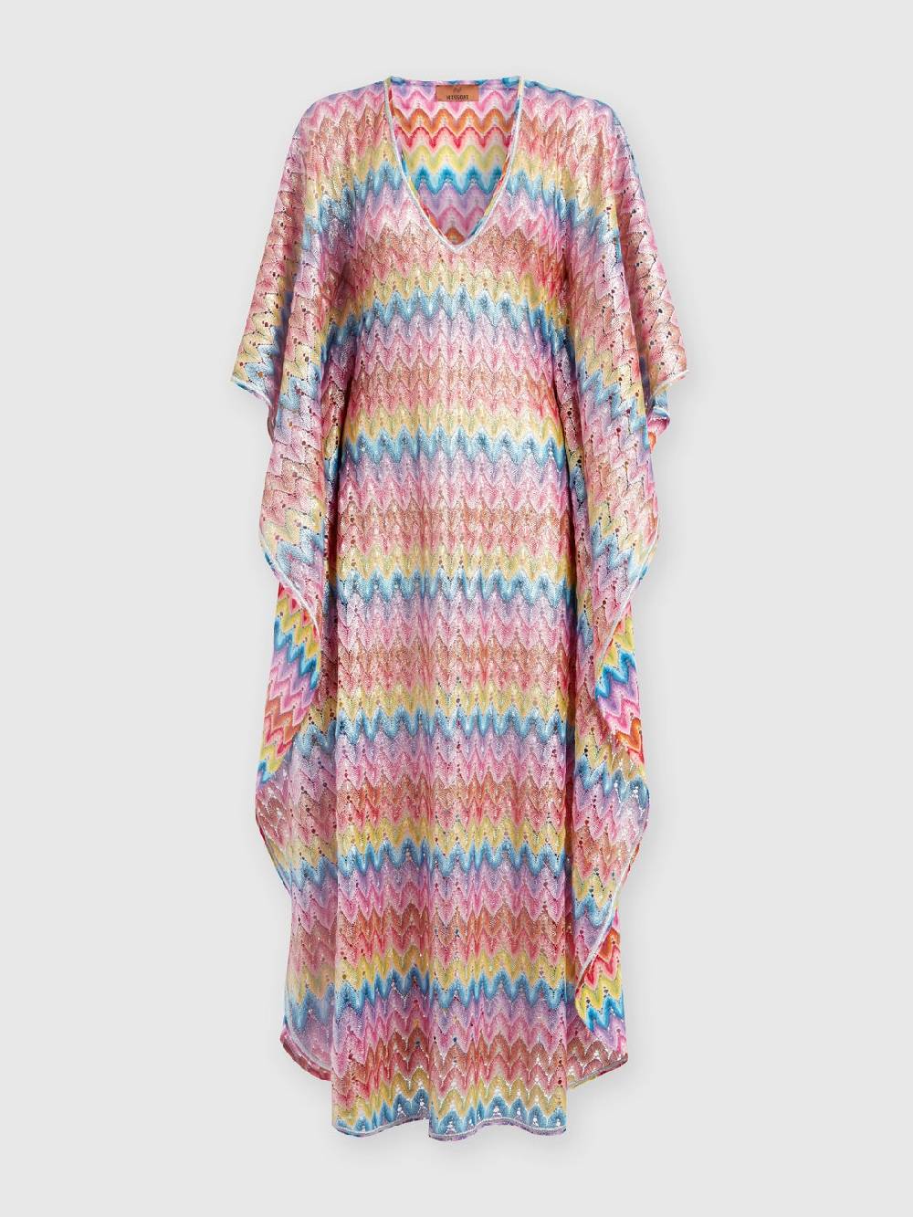 Missoni Caftano copricostume lungo in pizzo spalmato Pezzi Unici